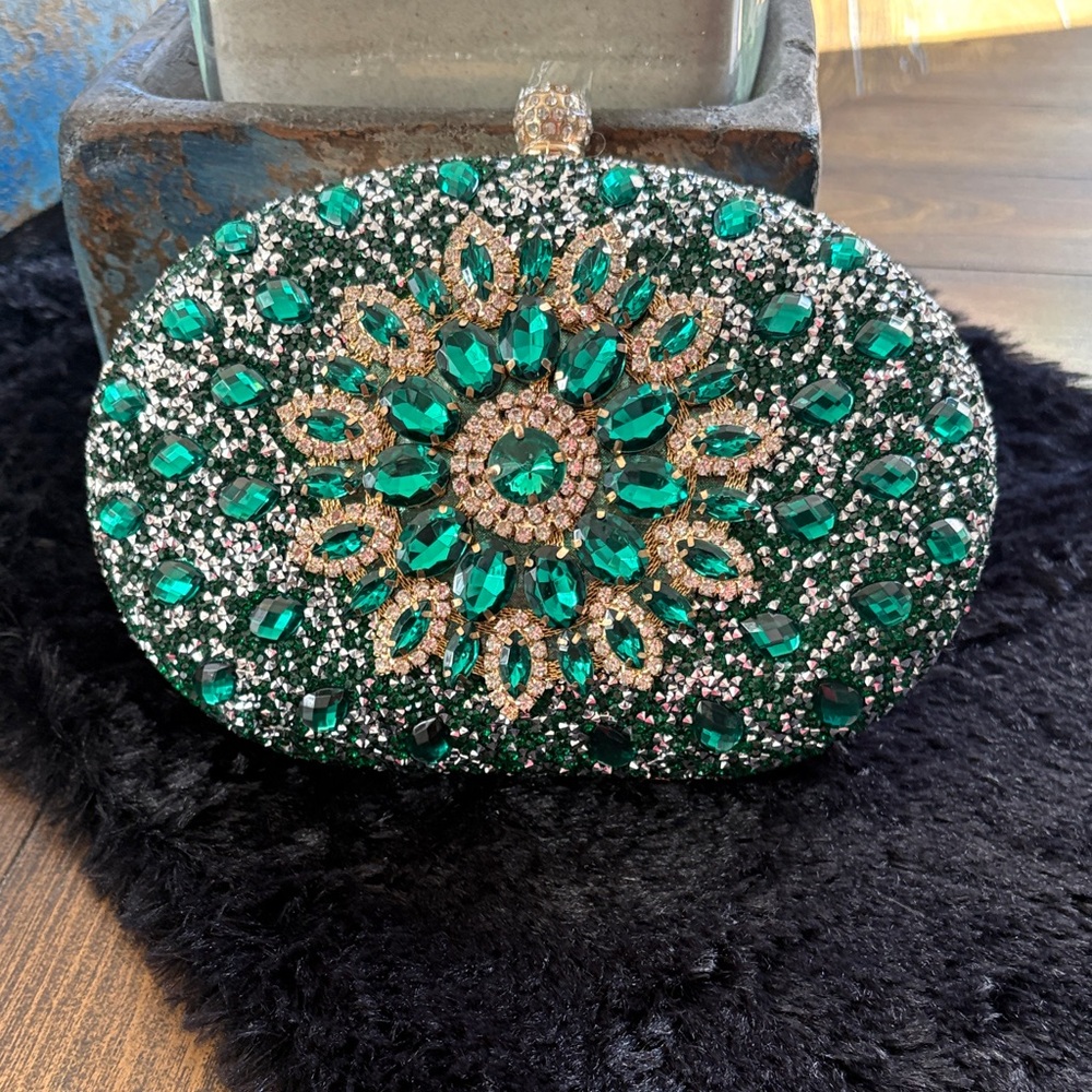 Ramla Green and Silver Bag NWOT